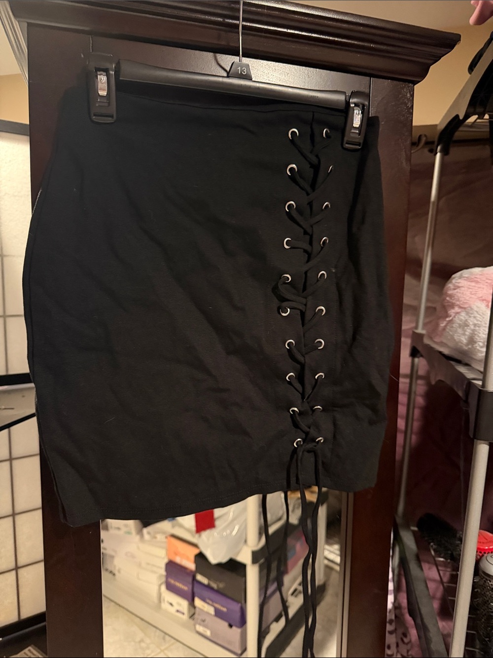 NWT Windsor Black Lace-Up Pencil Skirt - Women's
